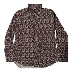 Express Men's Maroon Floral Button Down Shirt